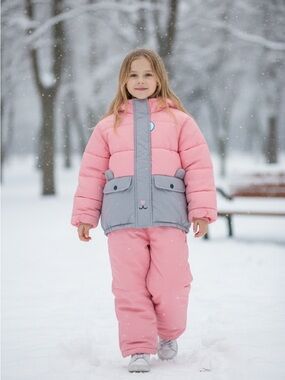 Carter's Pink and Gray Girls Winter Puffer Set